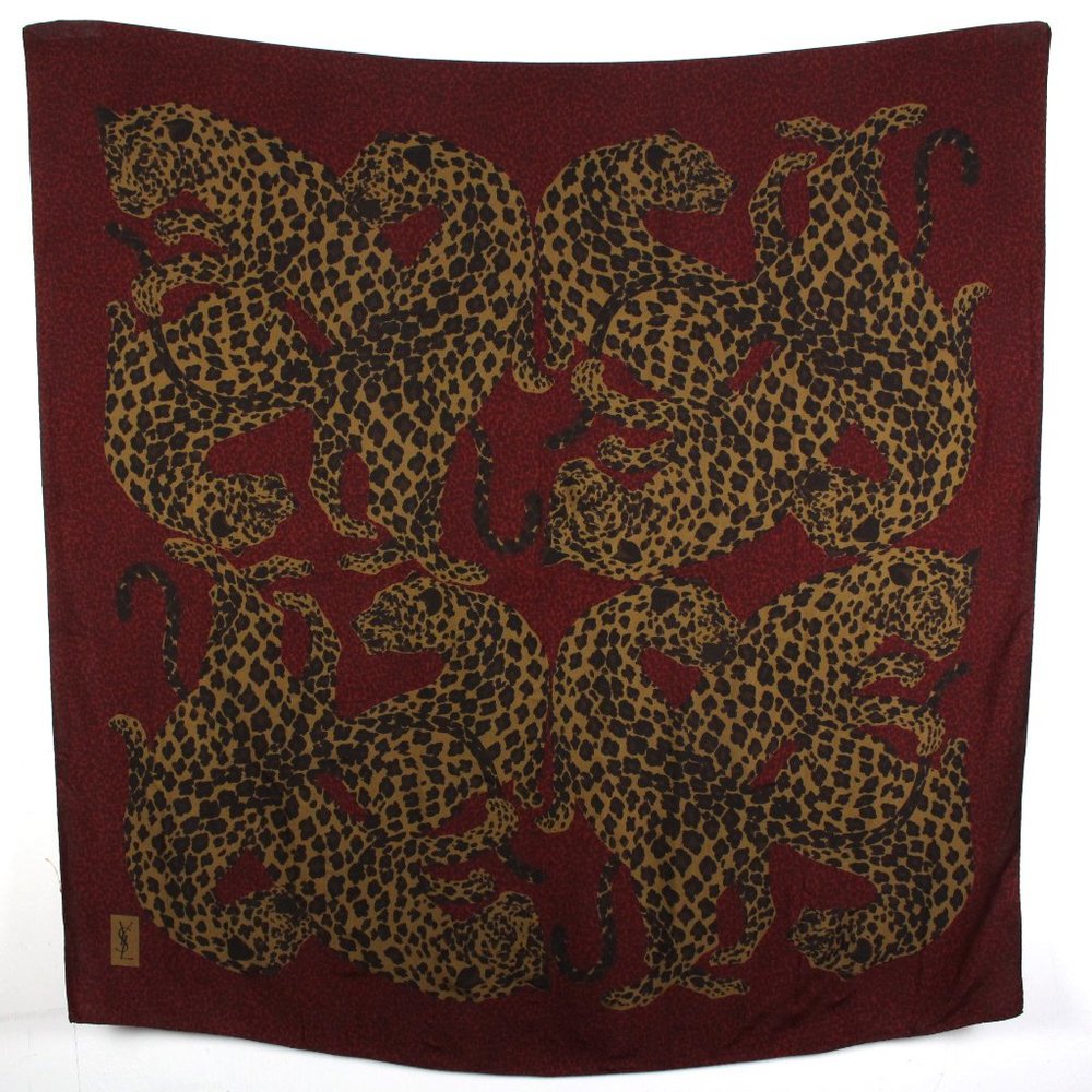 YSL Very Rare 1980s Vintage Leopard Shawl
